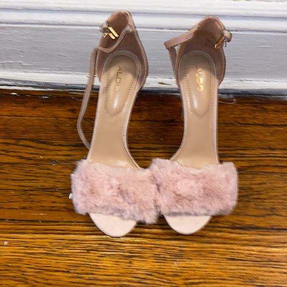 Aldo Shoes - Furry Pink heels - size 6.5